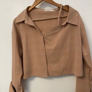 OAK + FORT Women's Blouse in Soft Tan